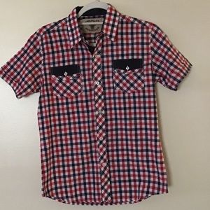 AMERICAN HERITAGE  medium button down plaid shirt